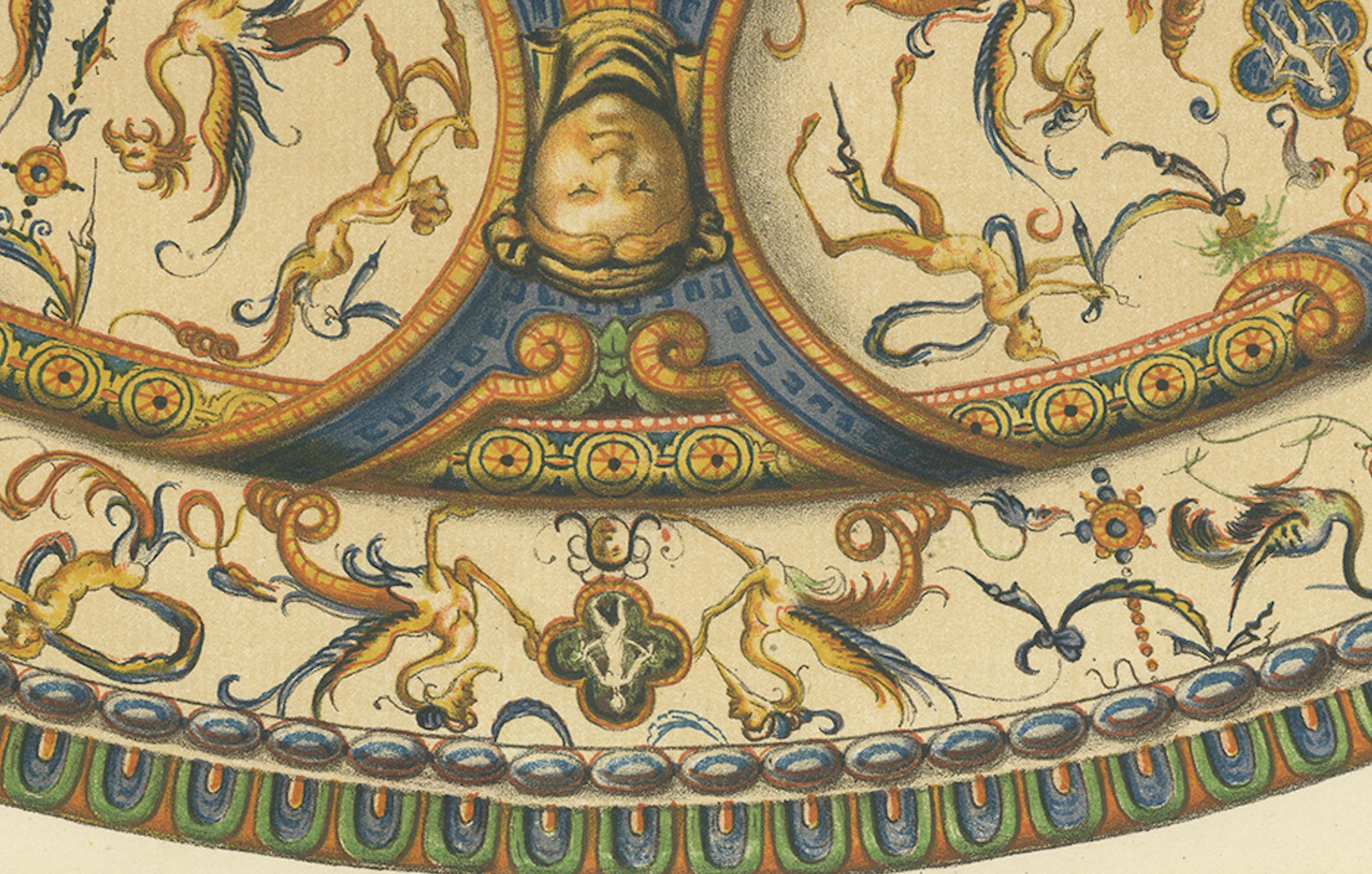 Antiker Druck eines Tellers von Mr. de Basilewski von Delange '1869' (19. Jahrhundert) im Angebot