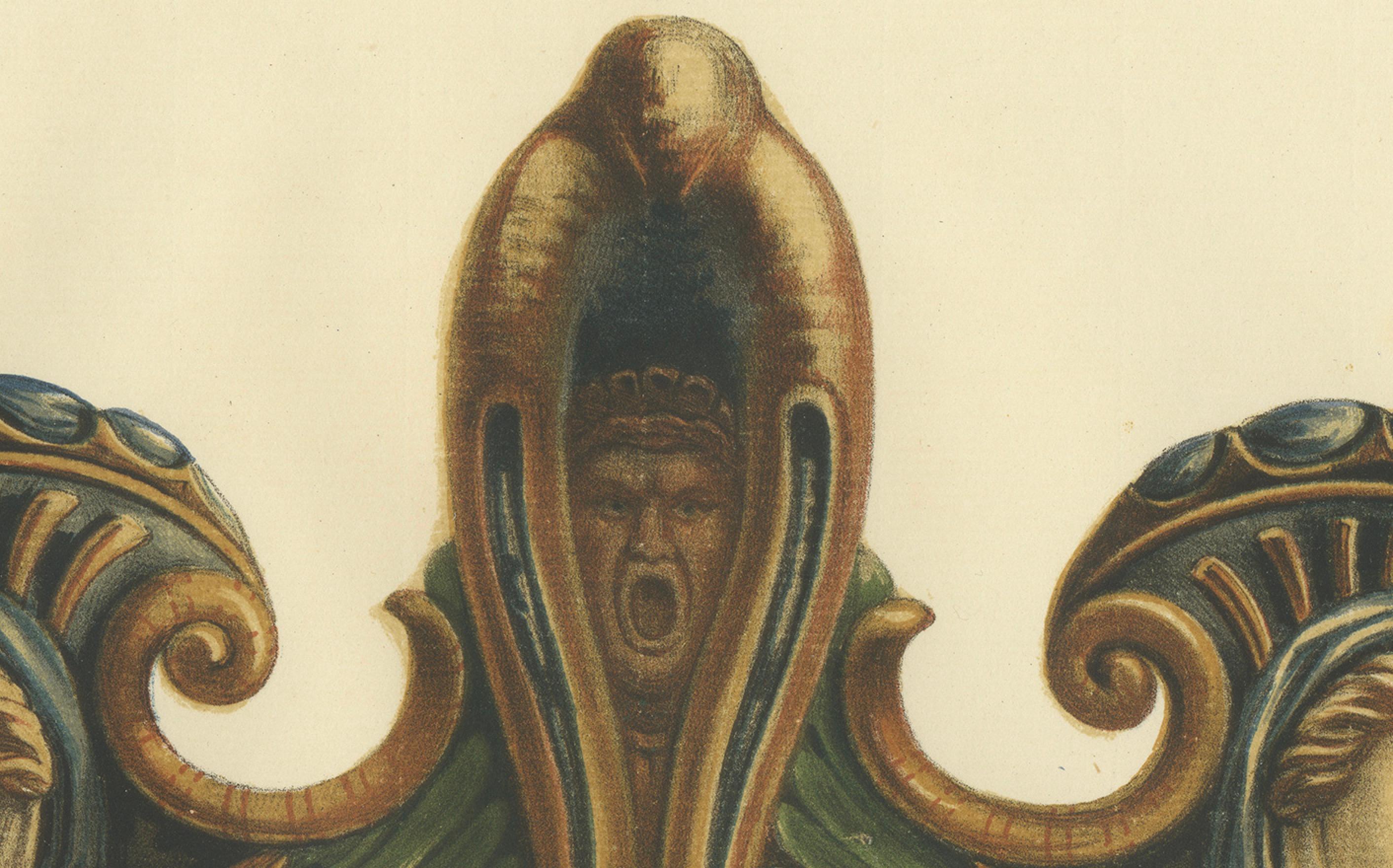 Antiker schöner großer Druck einer Vase aus dem Florenz-Museum in Italien, '1869' im Angebot 1