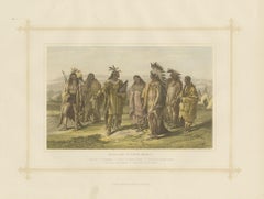 Antique Lithograph of the Aborigines of North America, 1882