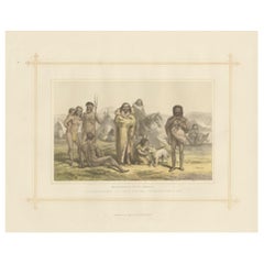 Antike Lithographie der Aborigines von Südamerika, 1882