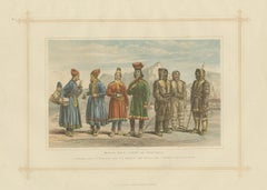 Antique Lithograph of the Mongol Race,  Lapps and Esquimaux, 1882