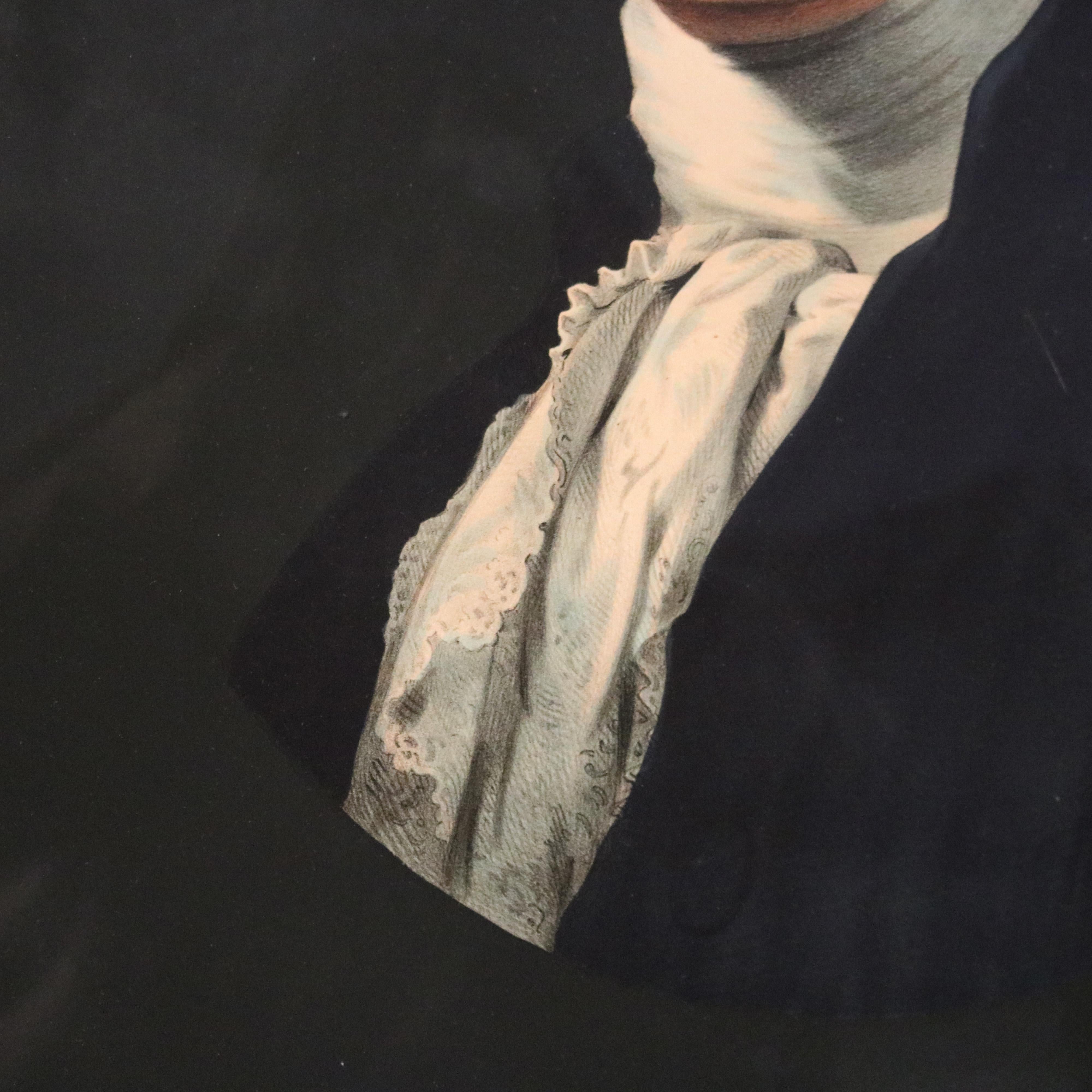 Antique Lithograph, Portrait of George Washington in Lemon Gilt Frame, c1860 1