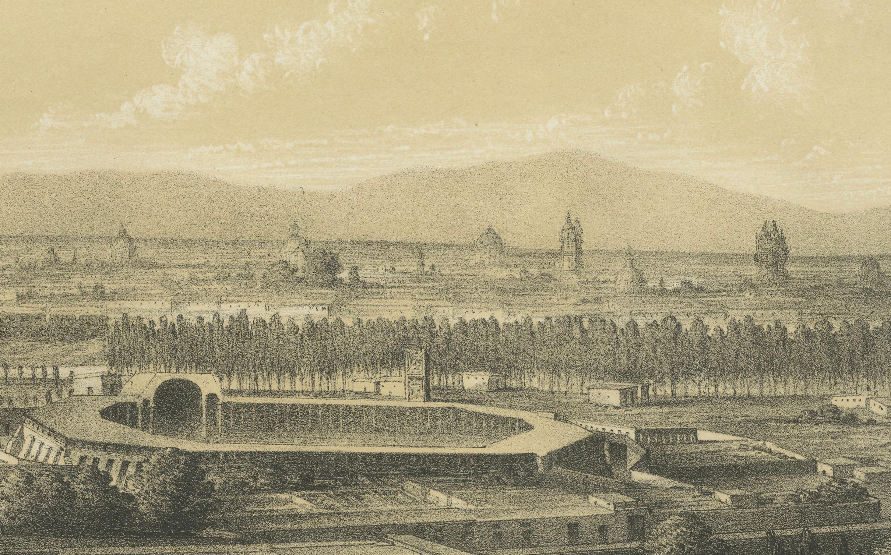 French Antique Lithograph View of Lima, Peru – Vista General de Lima 1865 For Sale