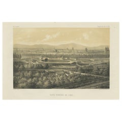 Antique Lithograph View of Lima, Peru – Vista General de Lima 1865