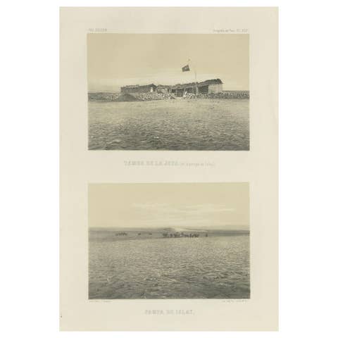 Antique lithograph views of Tambo de la Joya and Pampa de Islay, Peru – 1865