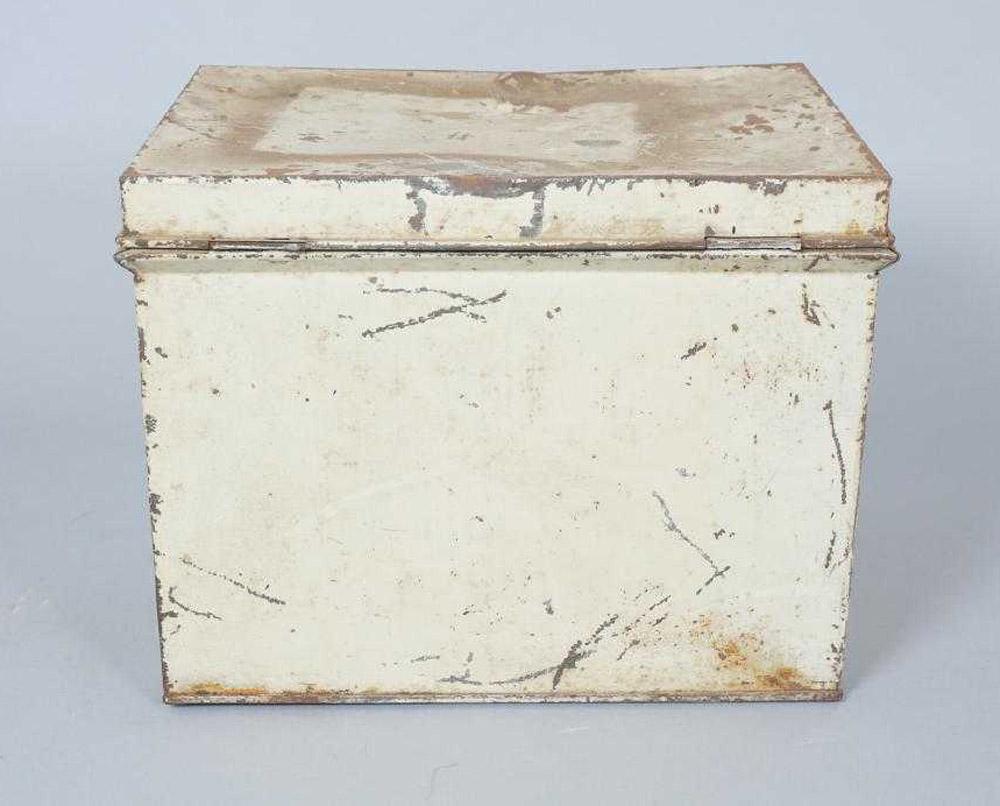vintage tin bread box