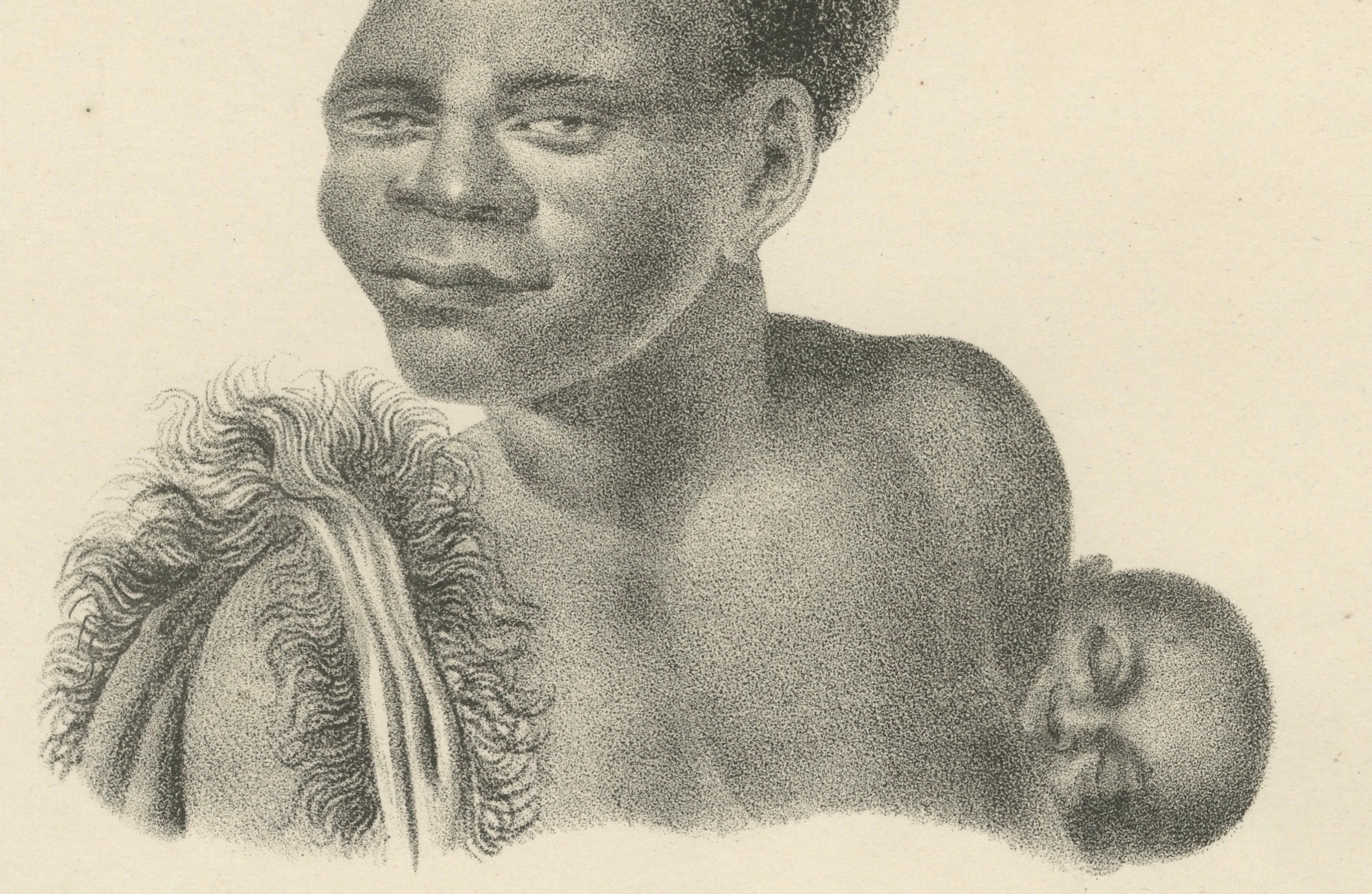 Antique lithographs of Inhabitants of Van Diemen’s Land (Tasmania), 1827 For Sale 4