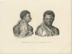 Antique lithographs of Inhabitants of Van Diemen’s Land (Tasmania), 1827