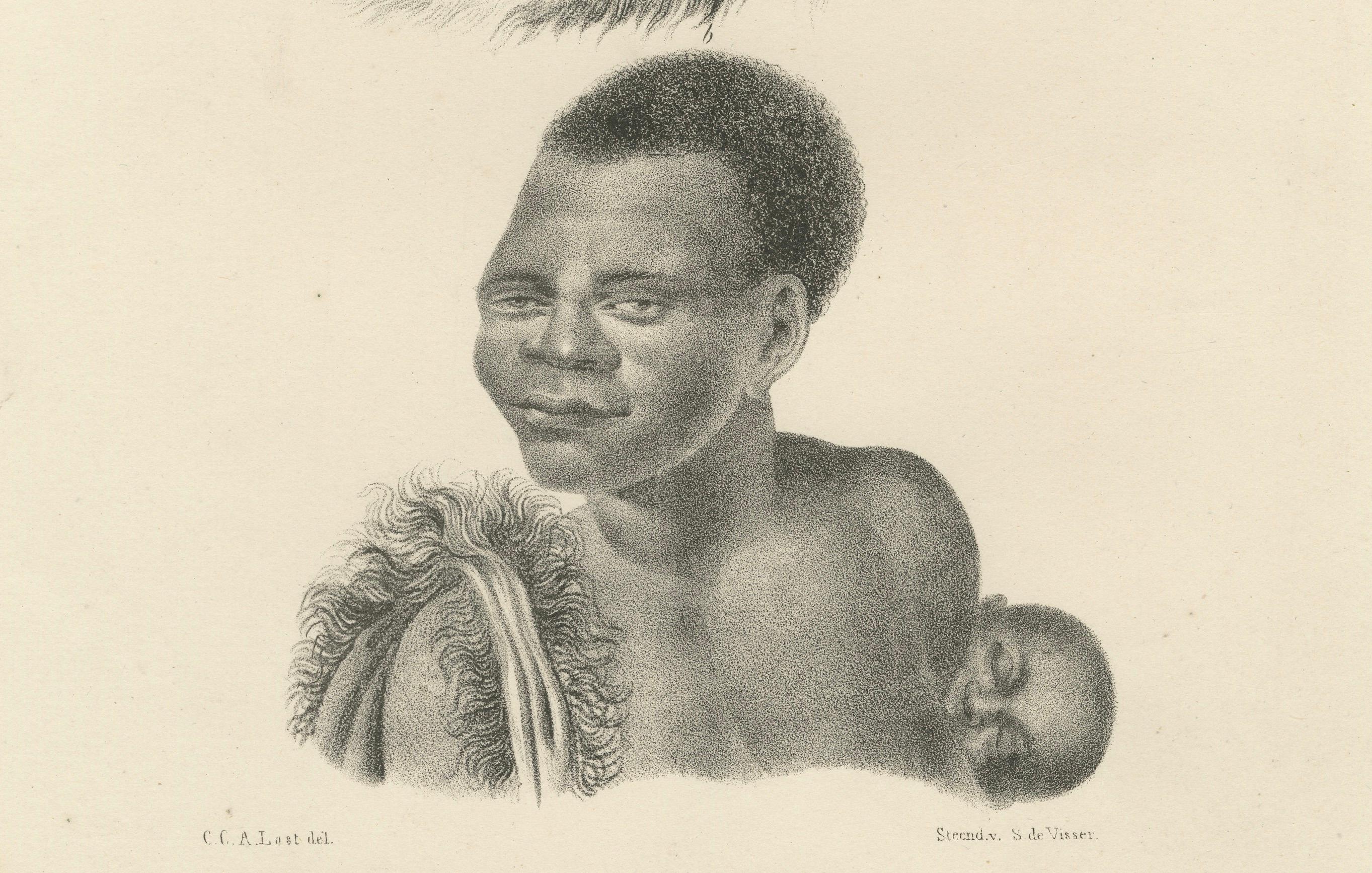 Antique lithographs of Inhabitants of Van Diemen’s Land (Tasmania), 1827 For Sale 2