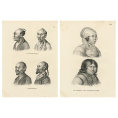 Antique lithographs of Japanese, Chinese, and Kamchatkan peoples, Brodtmann 1827