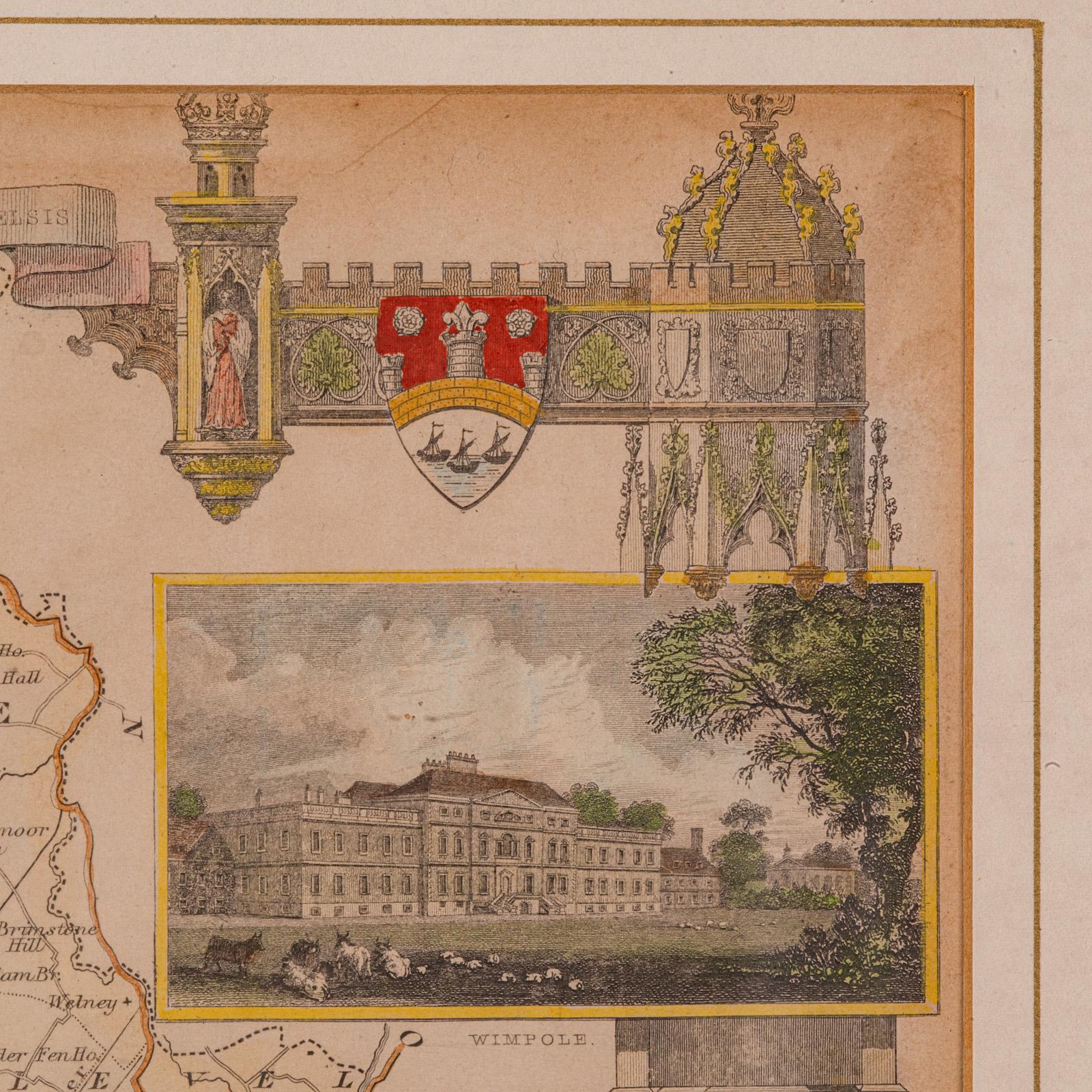 Antique Lithography Map, Cambridgeshire, English, Framed Cartography, Victorian For Sale 4