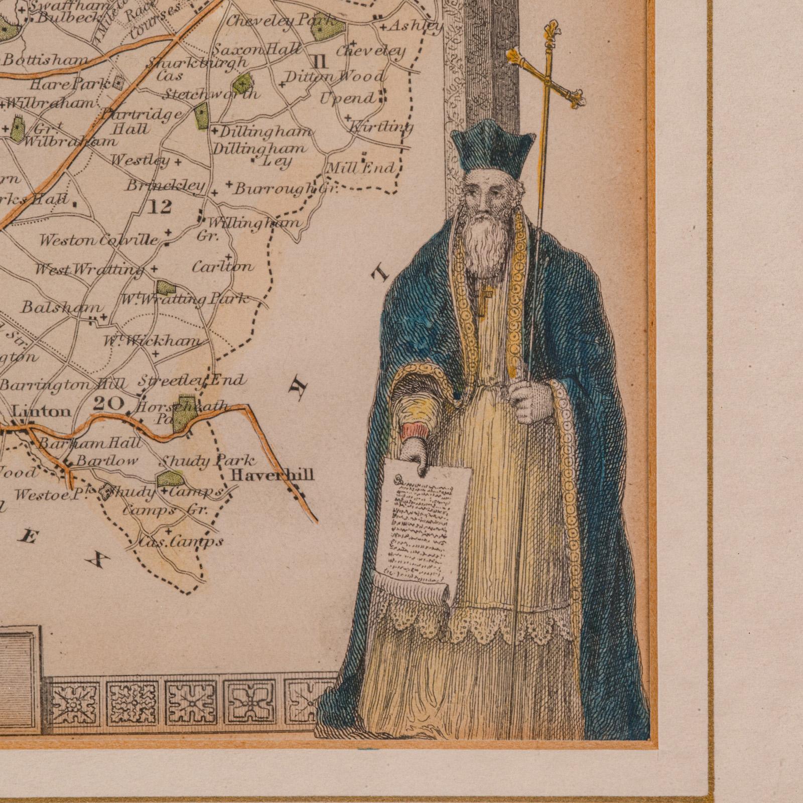 Antique Lithography Map, Cambridgeshire, English, Framed Cartography, Victorian For Sale 3