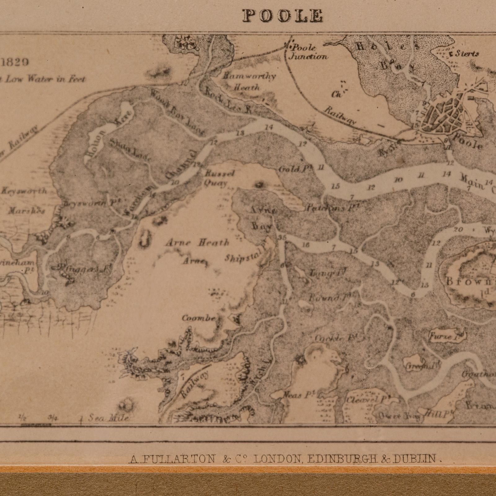 Carta litografica antica, Inghilterra costiera, interesse cartografico incorniciato, epoca vittoriana in vendita 4