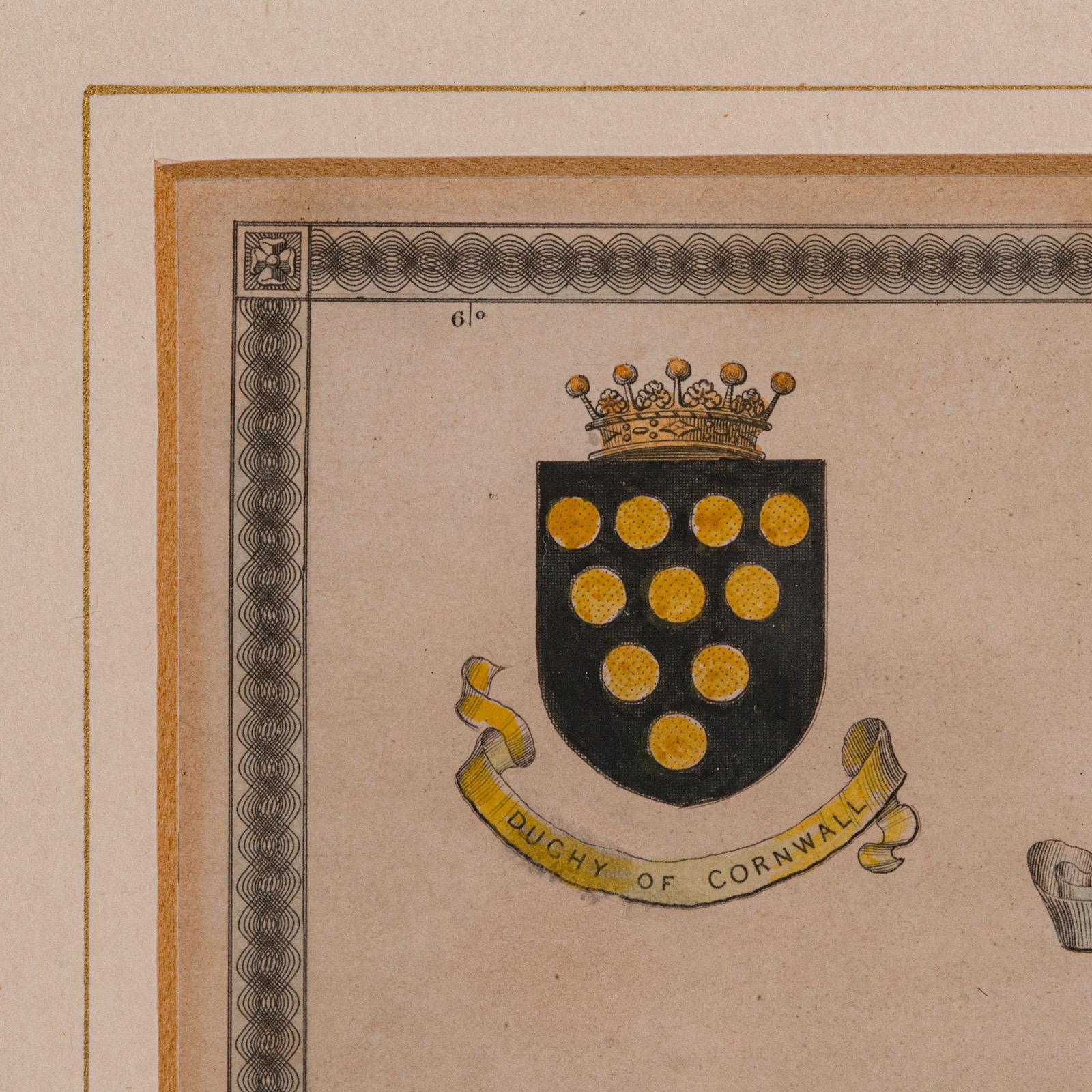 Antike Lithografiekarte, Cornwall, englischer gerahmter Kupferstich, Cartografie, um 1850 im Zustand „Gut“ im Angebot in Hele, Devon, GB