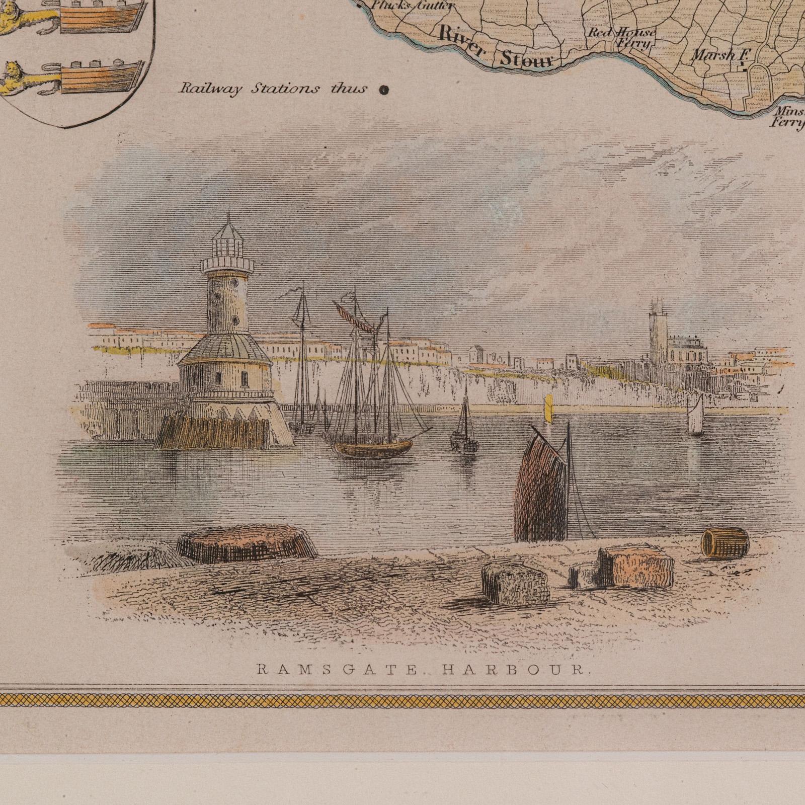 Antike Lithografiekarte, Isle of Thanet, Kent, englisch, Cartografie, viktorianisch im Angebot 1