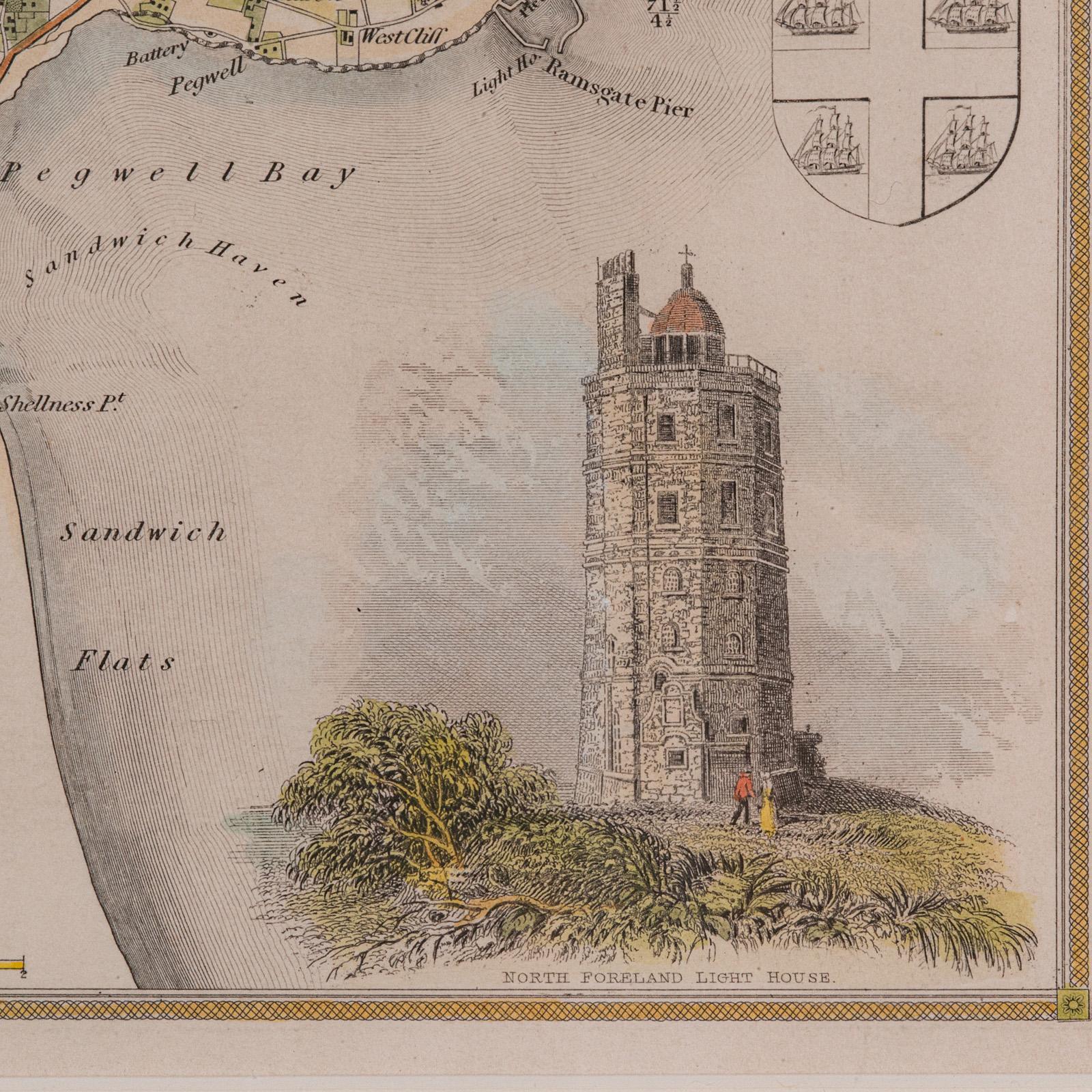 Antike Lithografiekarte, Isle of Thanet, Kent, englisch, Cartografie, viktorianisch im Angebot 2