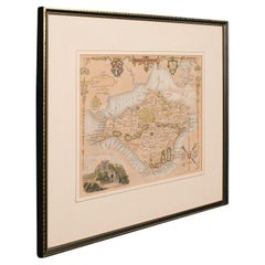 Antike Lithografiekarte, Isle of Wight, Englisch, gerahmt, Gravur, Cartography