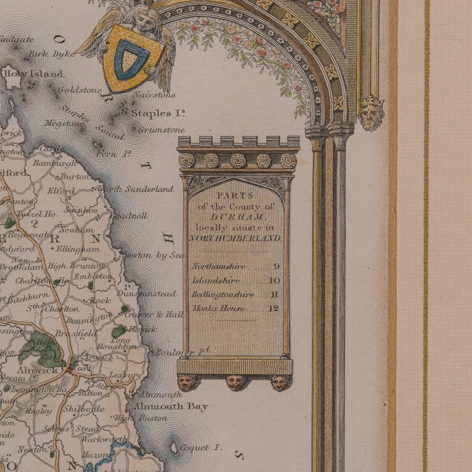 Antique Lithography Map, Northumberland, English, Framed, Engraving, Cartography For Sale 3