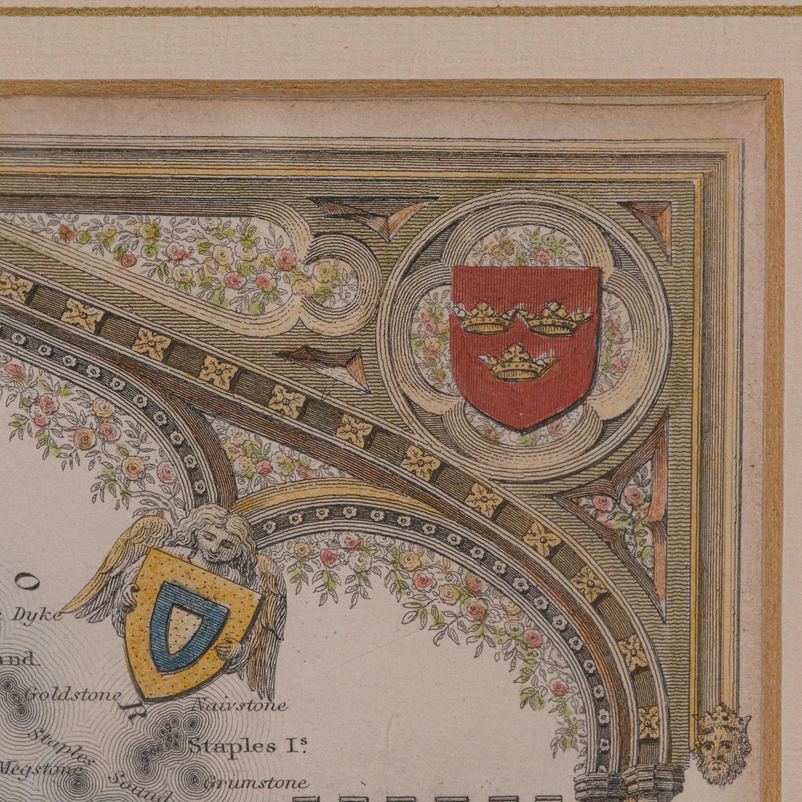 Antique Lithography Map, Northumberland, English, Framed, Engraving, Cartography For Sale 5