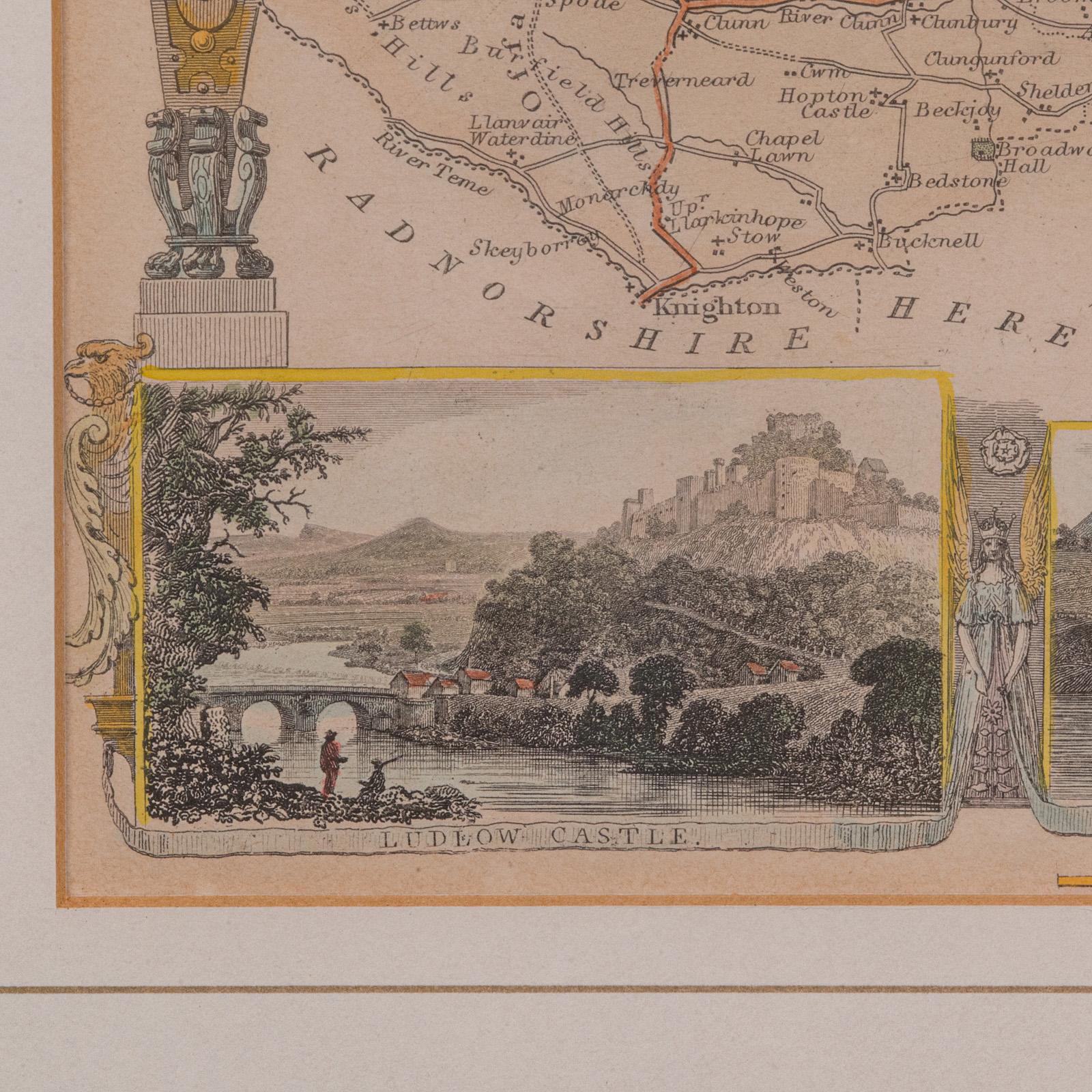 Antique Lithography Map, Shropshire, English, Framed, Cartography, Victorian For Sale 4