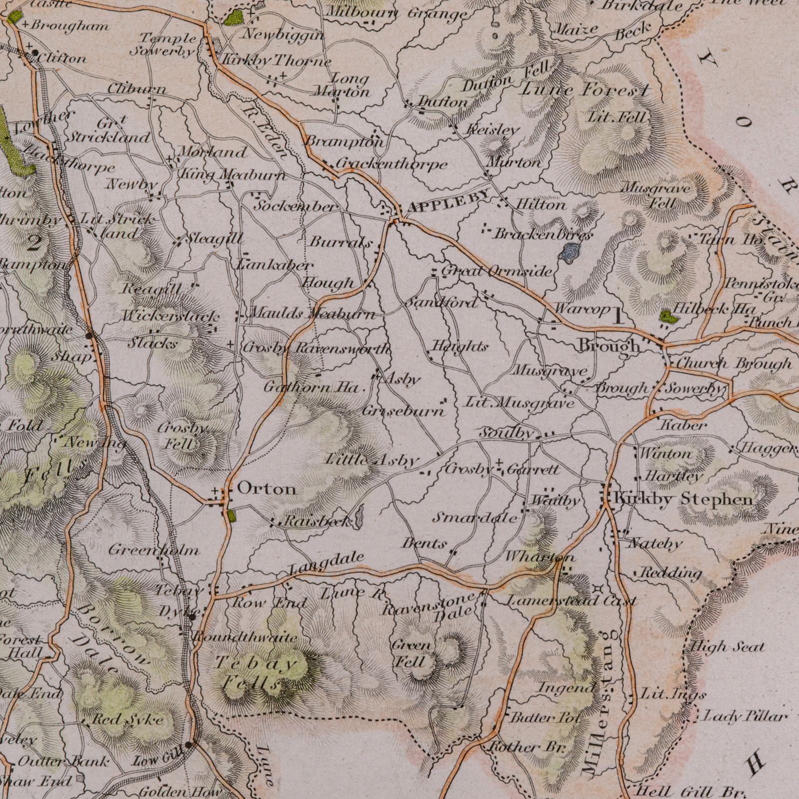 Antique Lithography Map, Westmoreland, English, Framed, Cartography, Victorian For Sale 5