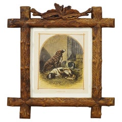 Antiker Lithografie-Druck mit Sporthunden, 19. Jahrhundert