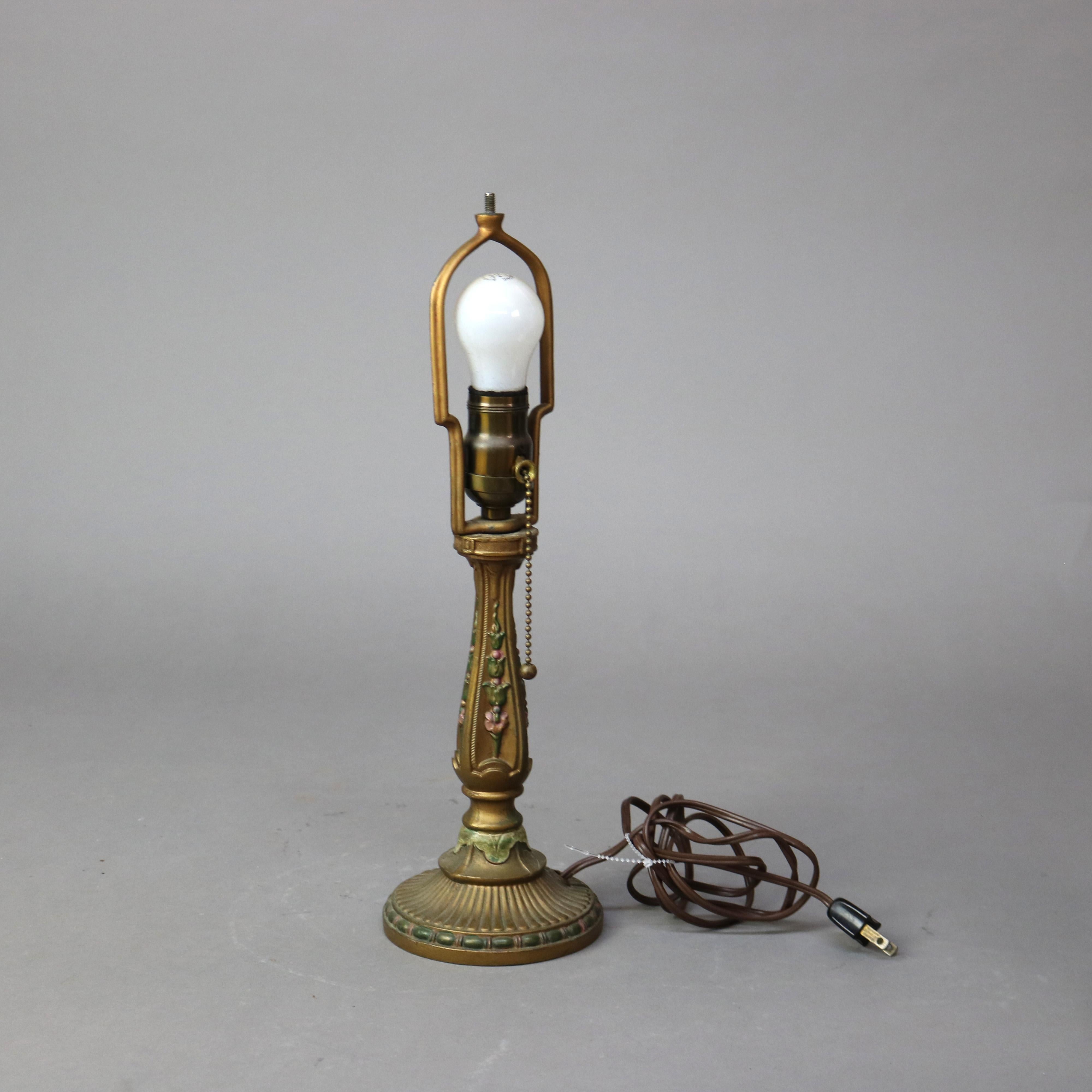 Lampe de table antique Lithophane Arts & Crafts en verre embossé à 5 panneaux C1910 en vente 3