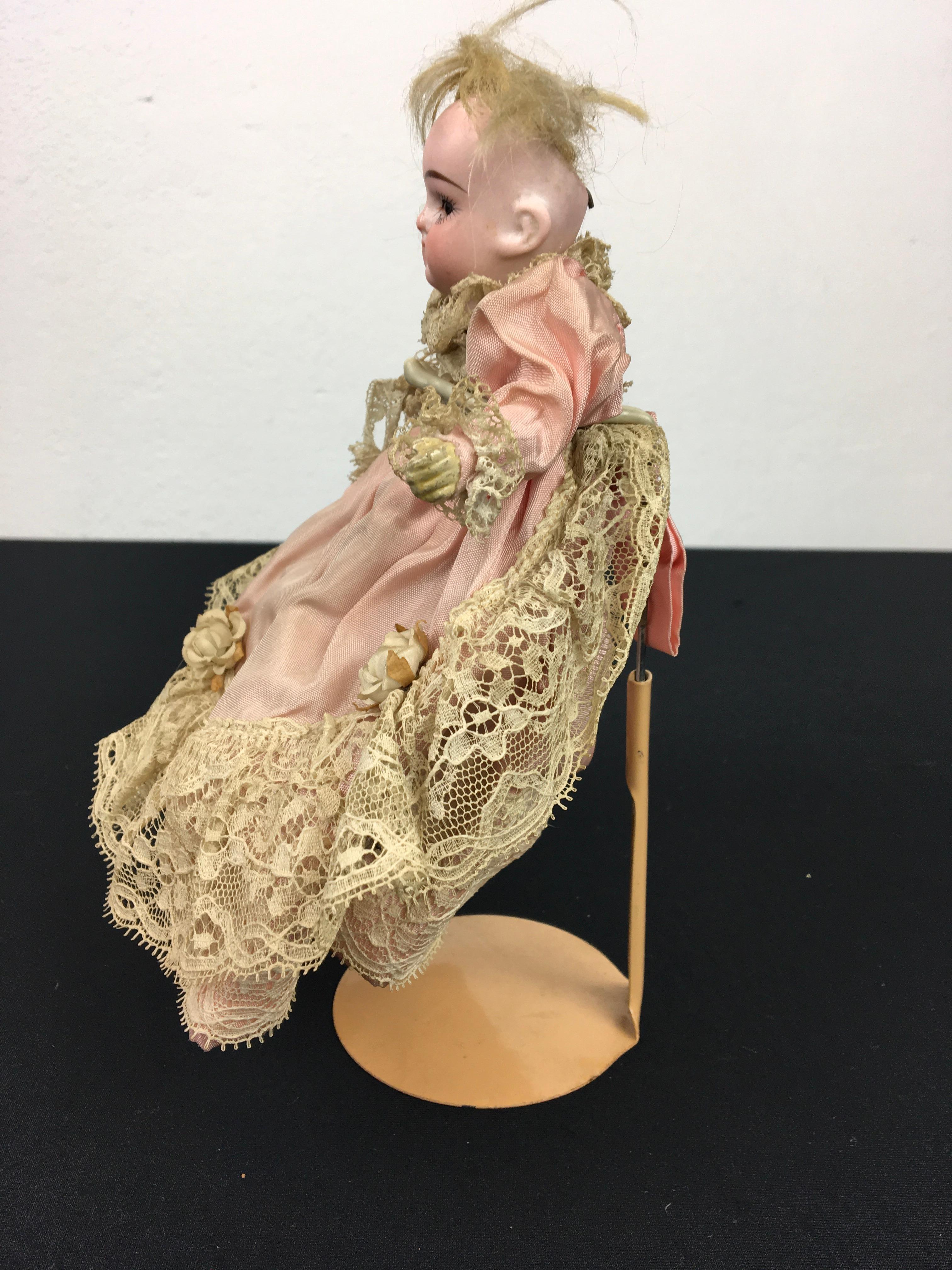 Antique Little Doll Bisque Head, Glass Eyes and Composition, Numbered 1770 2