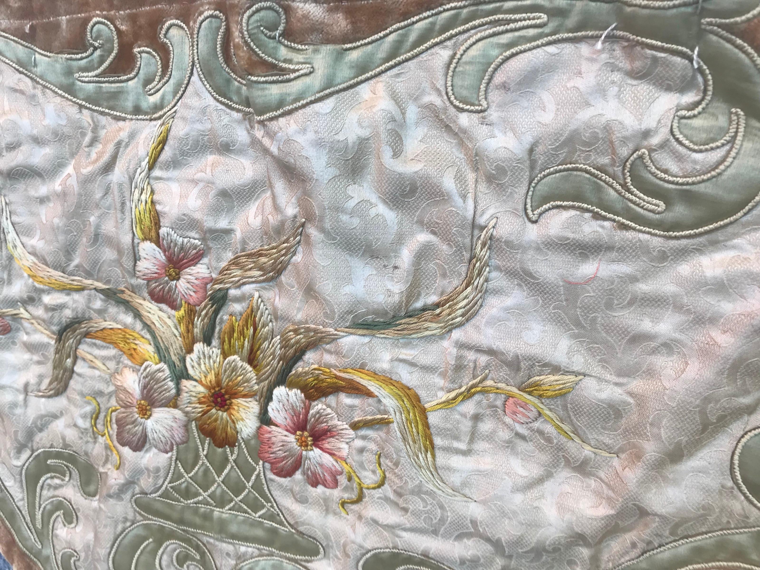 19th Century Antique Little French Embroidery For Sale