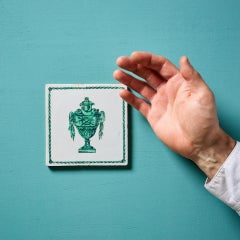 Antique Liverpool Delft Tile with Neoclassical Urn