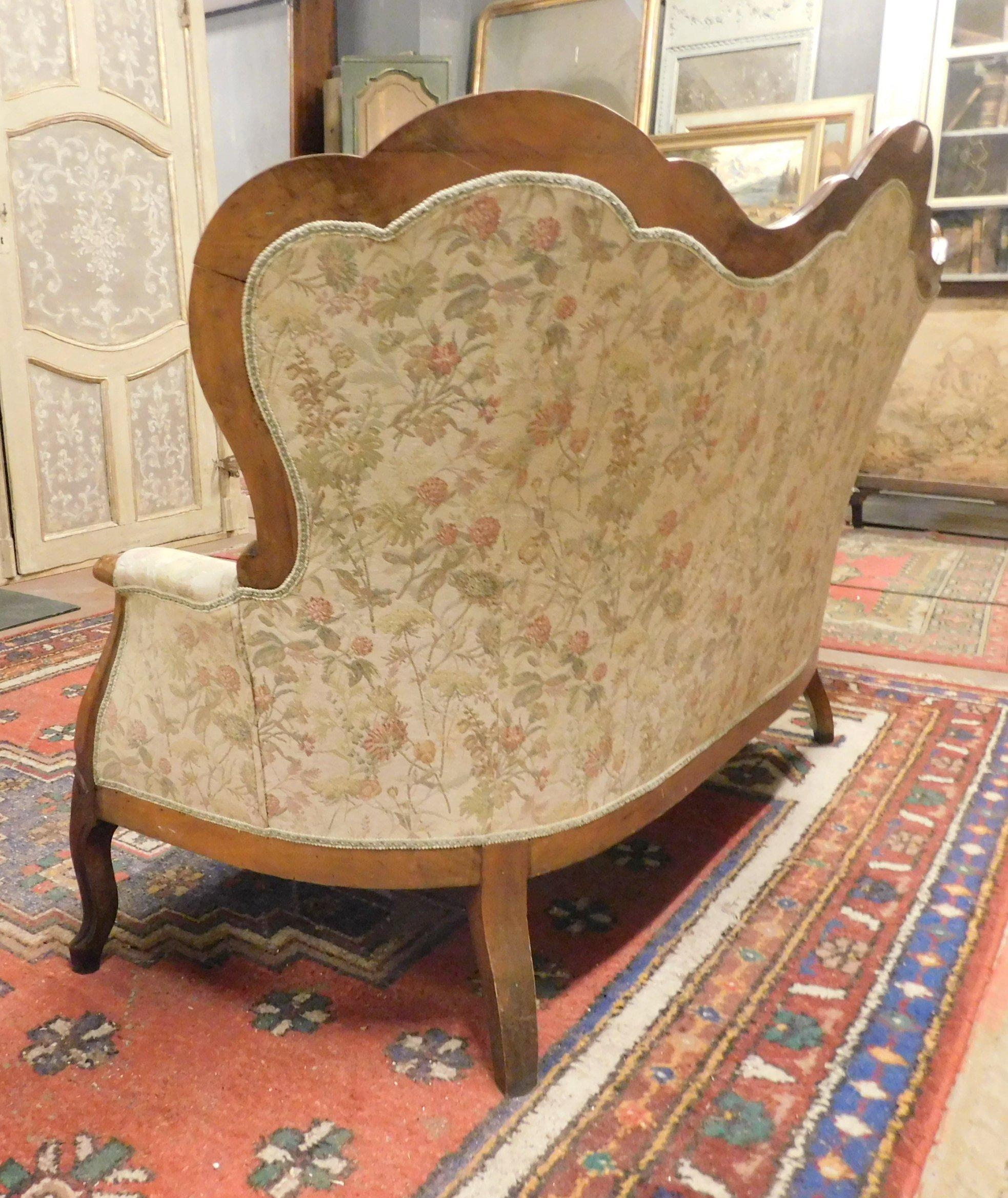 Antique Living Room Set, Sofa and Two Armchairs, 19th Century, Italy In Good Condition In Cuneo, Italy (CN)