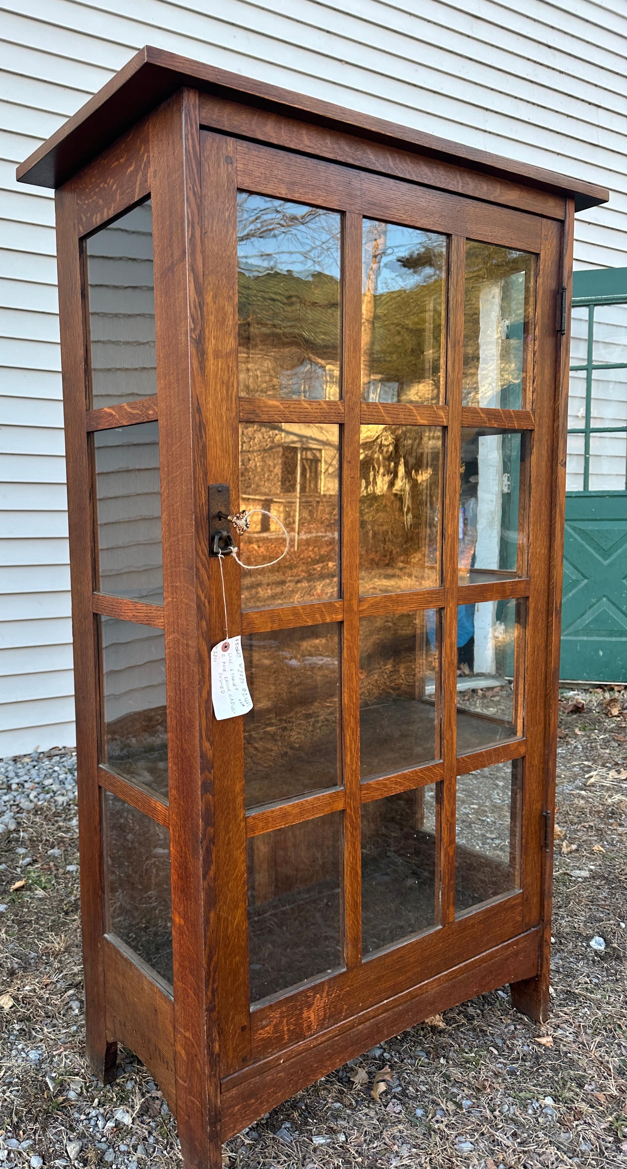 Antique L&JG Stickley 1-Door China Cabinet - SIGNED! - W8088   SALE      SALE 8
