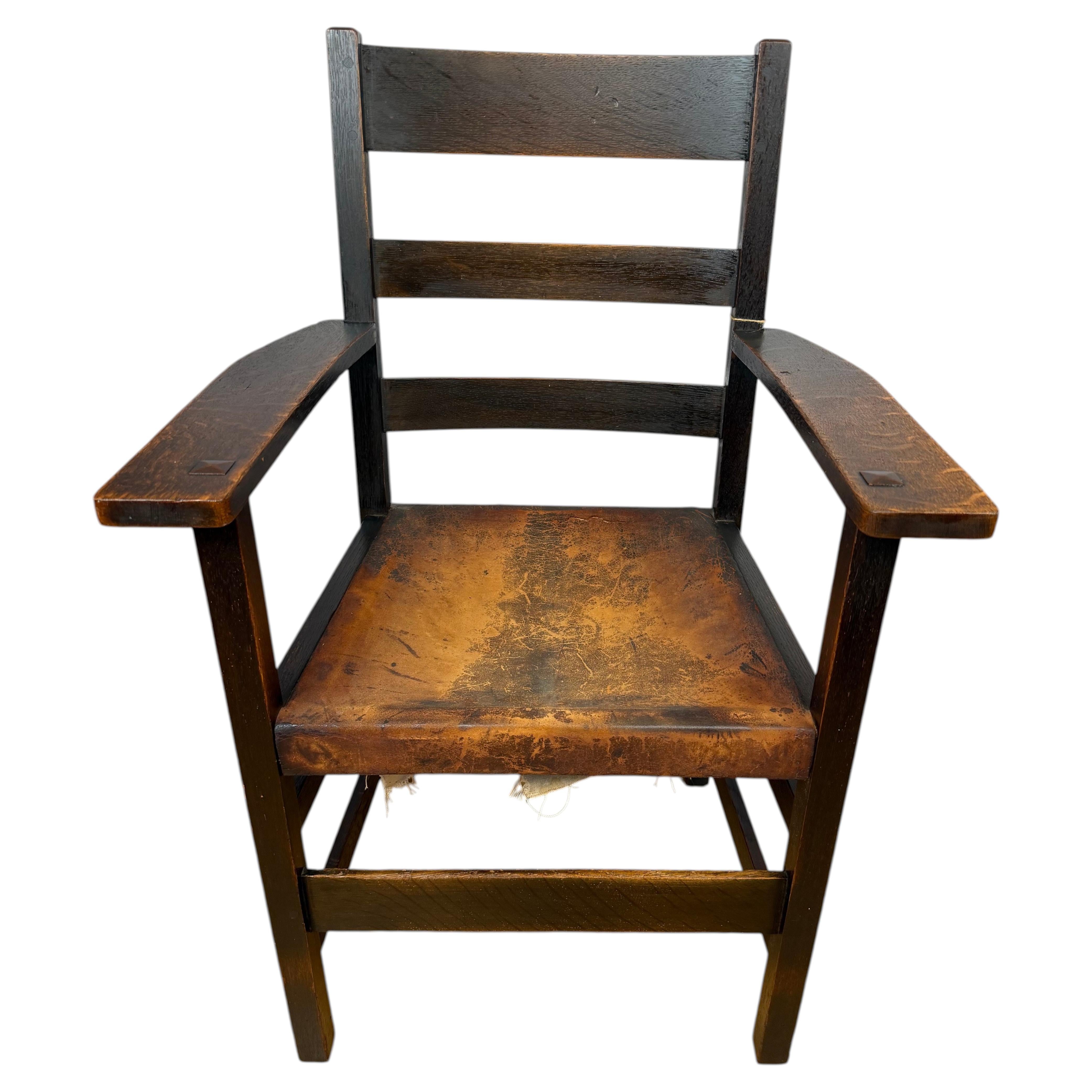 Antique L&JG Stickley armchair W7844
