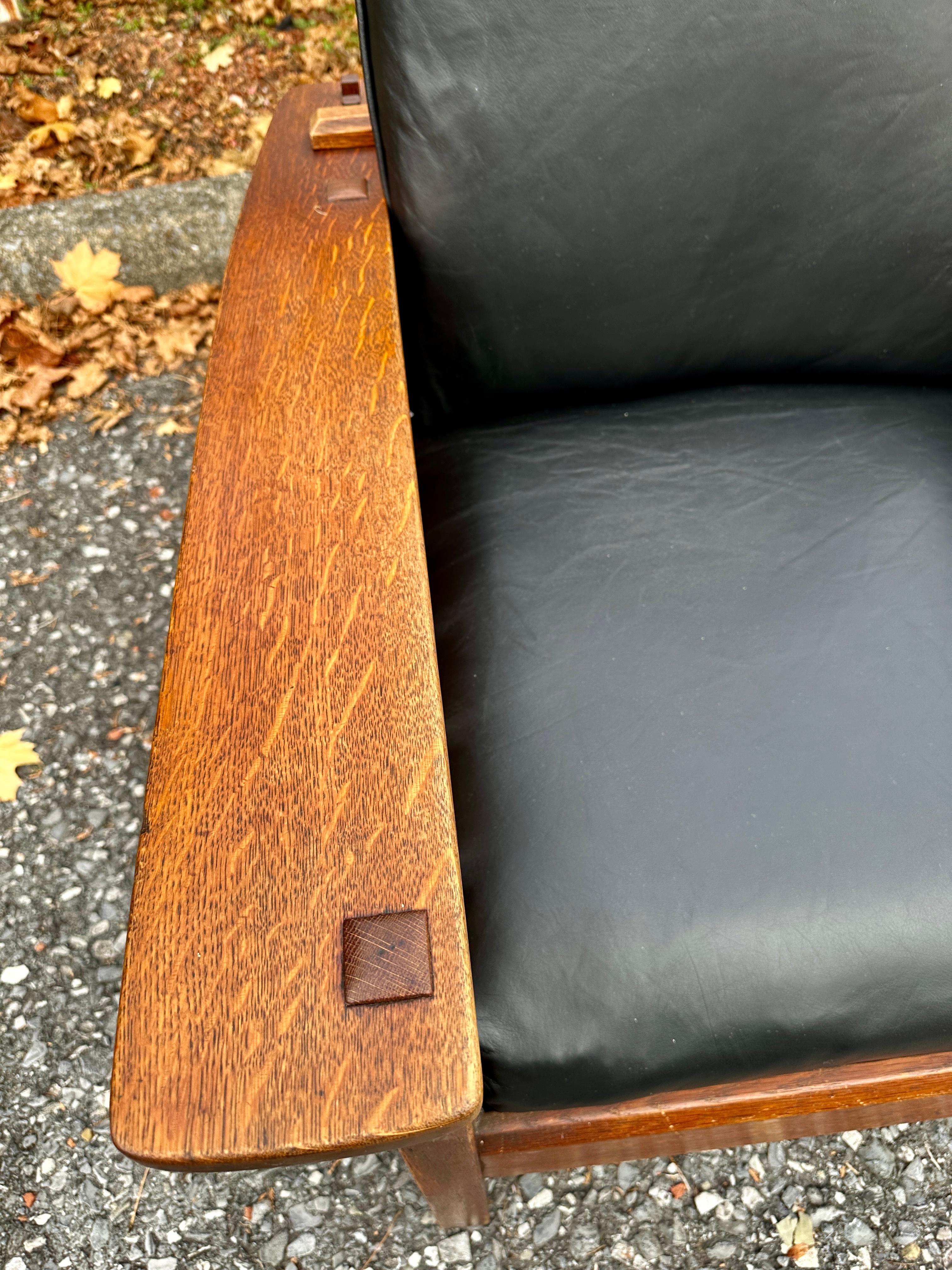 Antique L&JG STICKLEY Morris Chair, circa 1907 - W809    SALE 30% For Sale 6