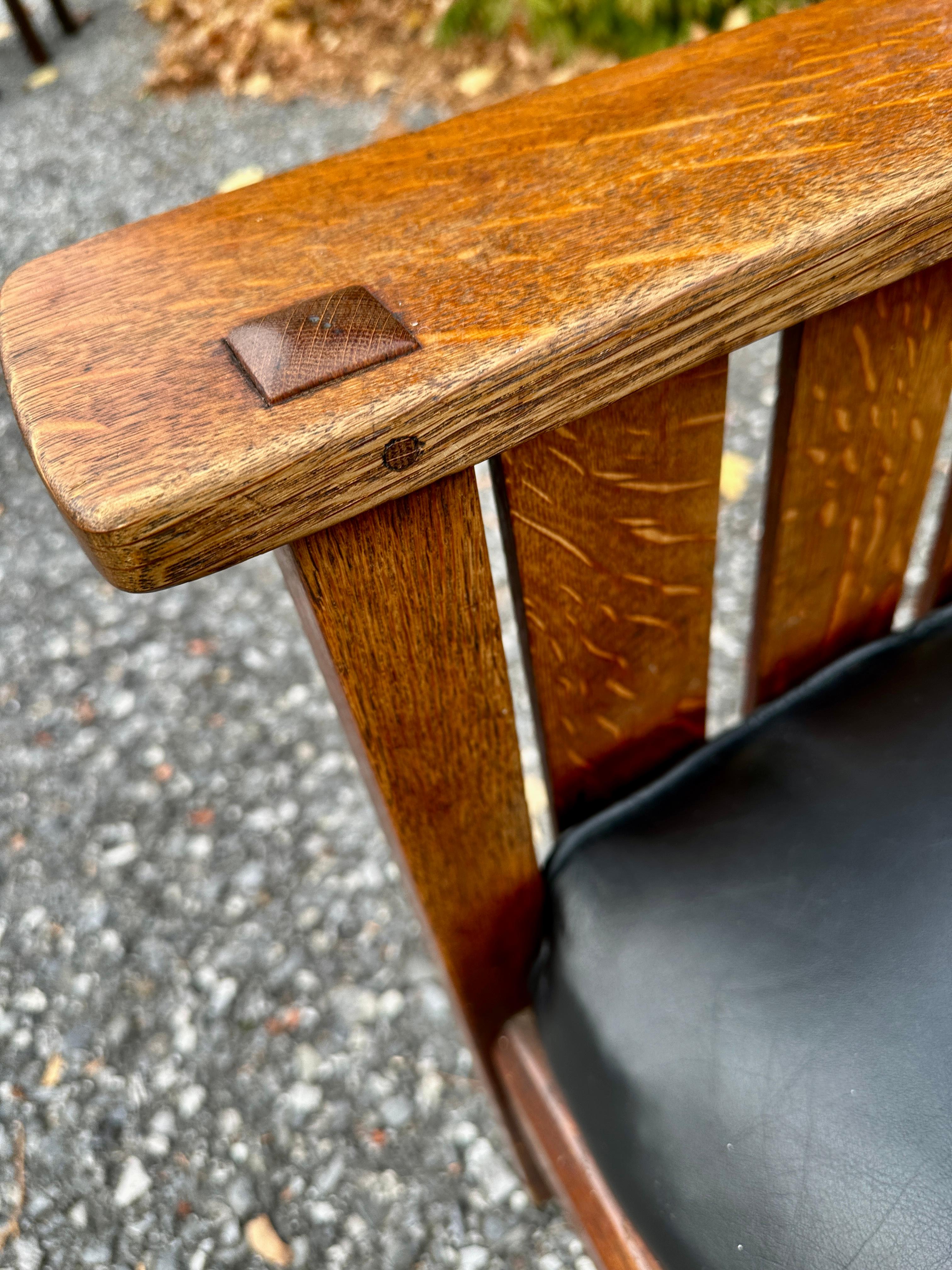 Antique L&JG STICKLEY Morris Chair, circa 1907 - W809    SALE 30% For Sale 11