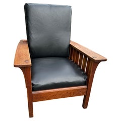 Antique L&JG STICKLEY Morris Chair, circa 1907 - W809    SALE 30%