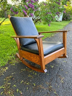 Antique L&JG Stickley Morris Rocker - W7608  PERIOD FROM 1907 NO REPRODACTION