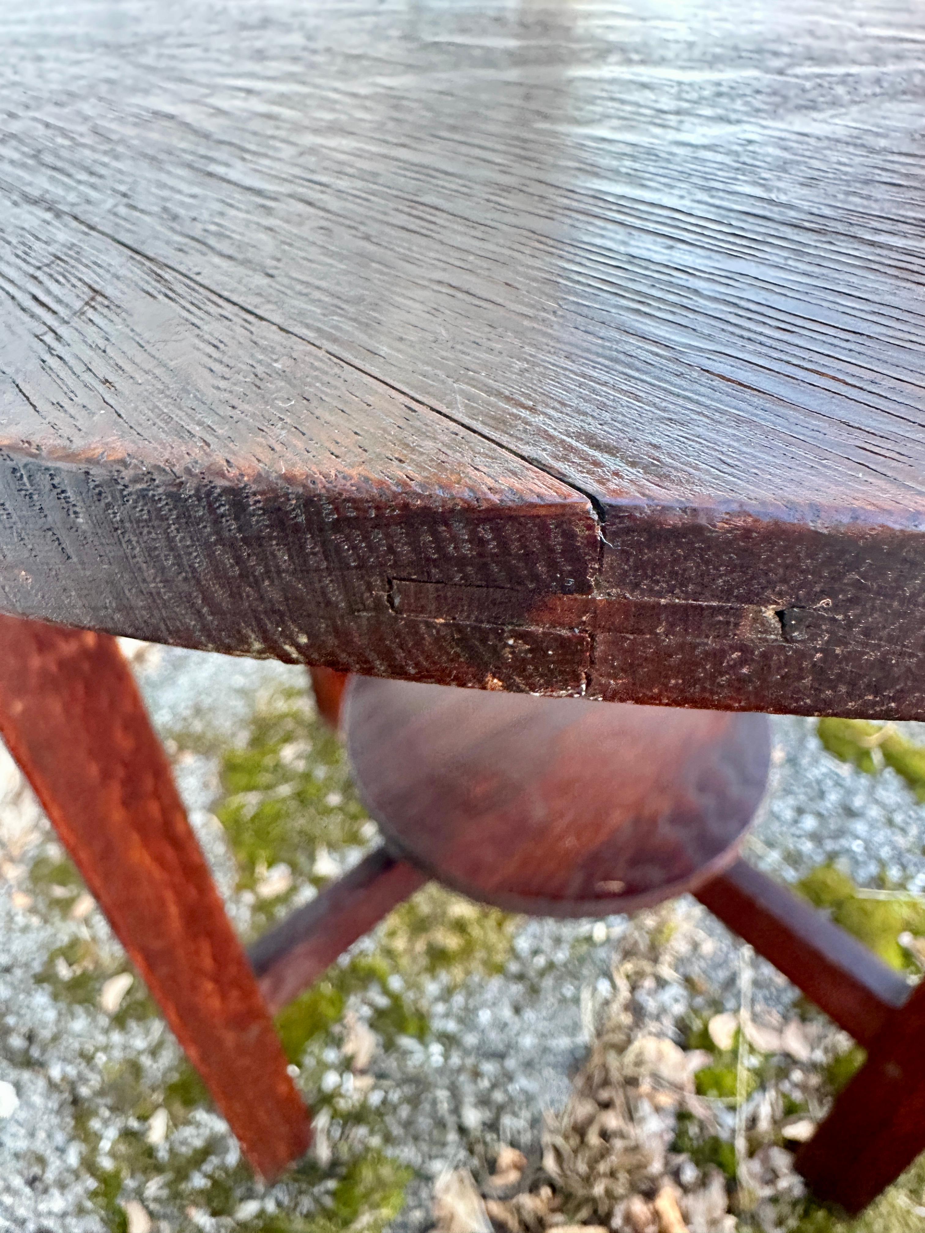 Antico tavolo da tavolo rotondo I.L.A. - FIRMATO - W7952  20%  VENDITA in vendita 7