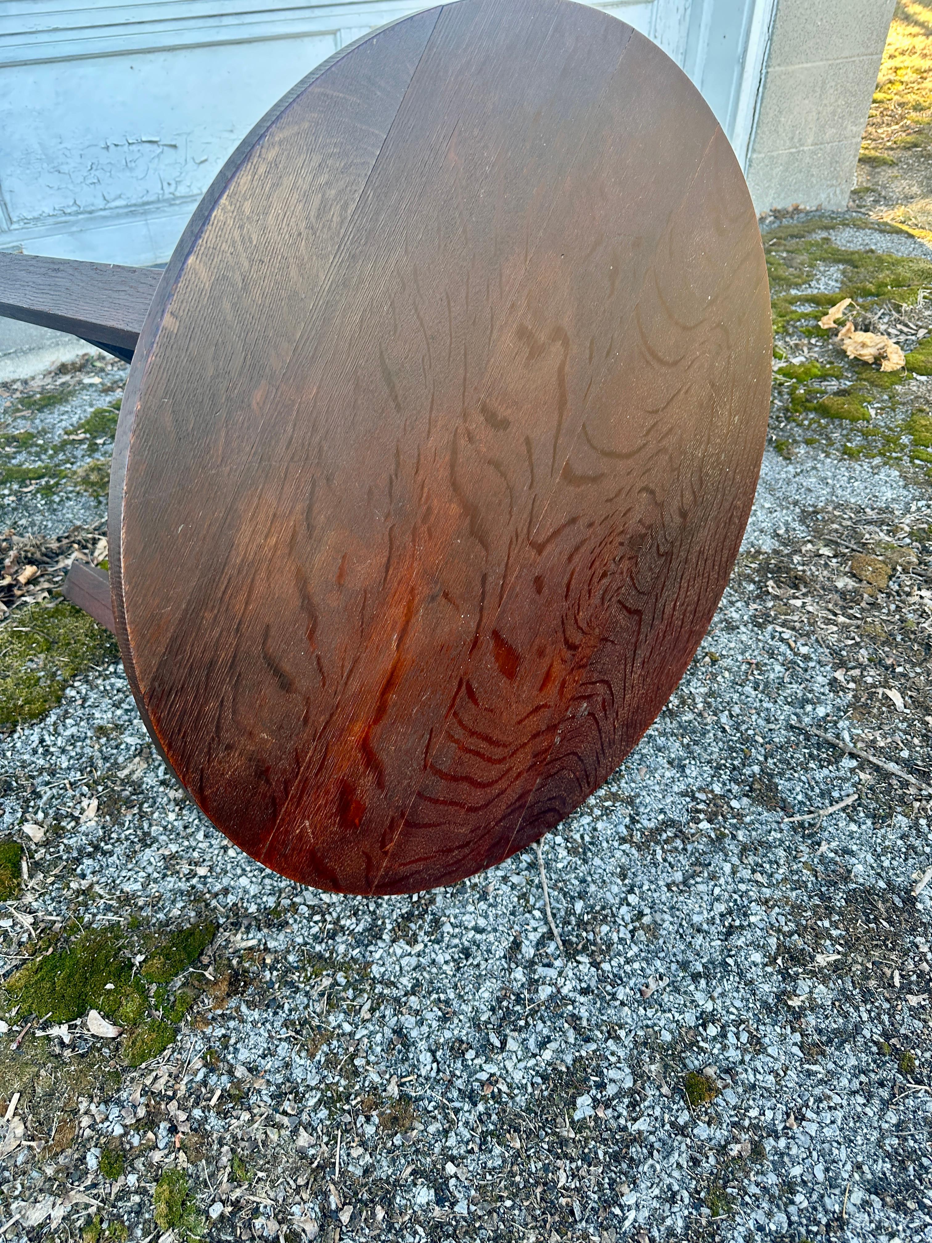 Quercia Antico tavolo da tavolo rotondo I.L.A. - FIRMATO - W7952  20%  VENDITA in vendita