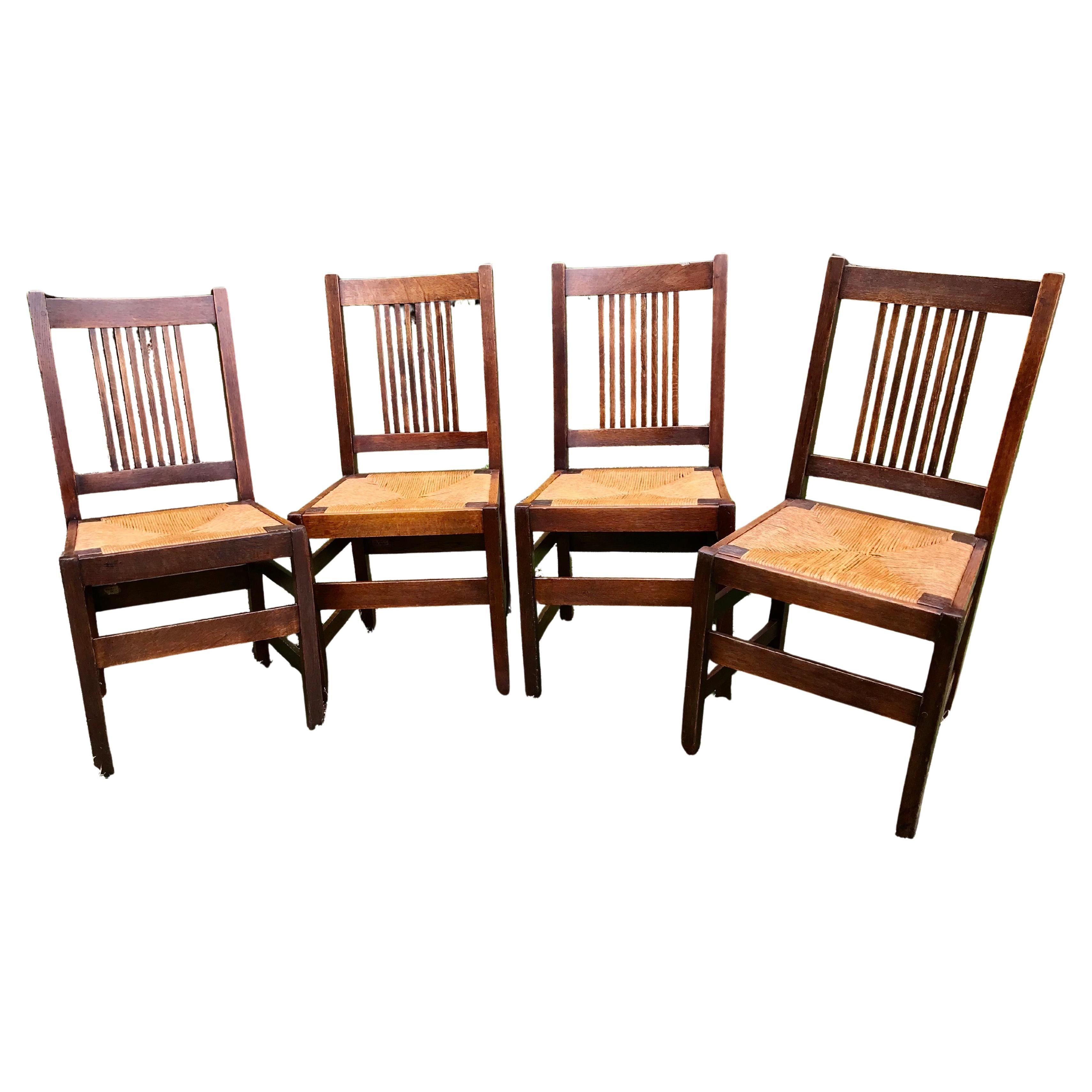 Juego de sillas antiguas L&JG Stickley - W7431