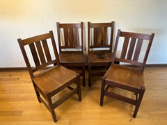 Antique L&JG Stickley Set of Four (4) Dining Chairs - W5050a