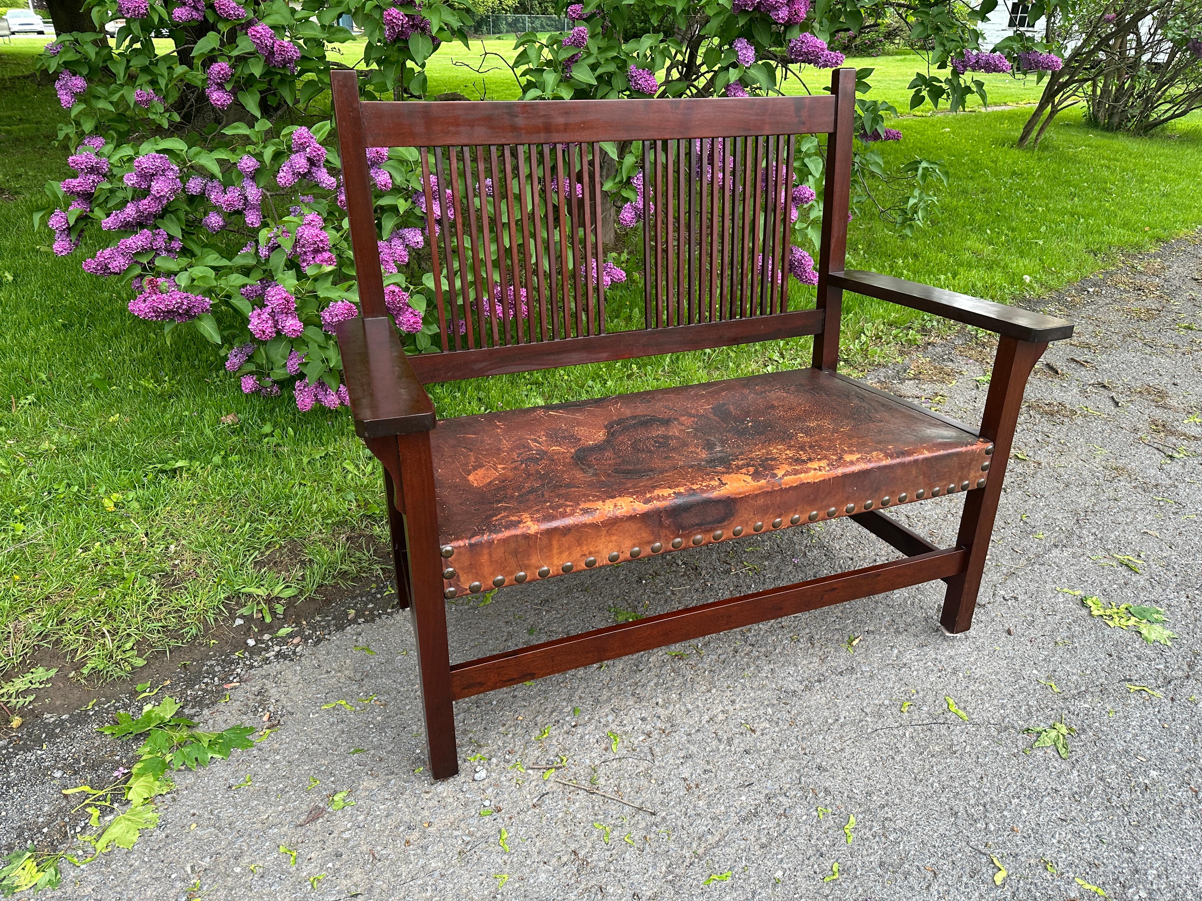 Arts and Crafts Antique L&JG Stickley Settee - W7252  WE RUNNING A SPECIAL SALE.