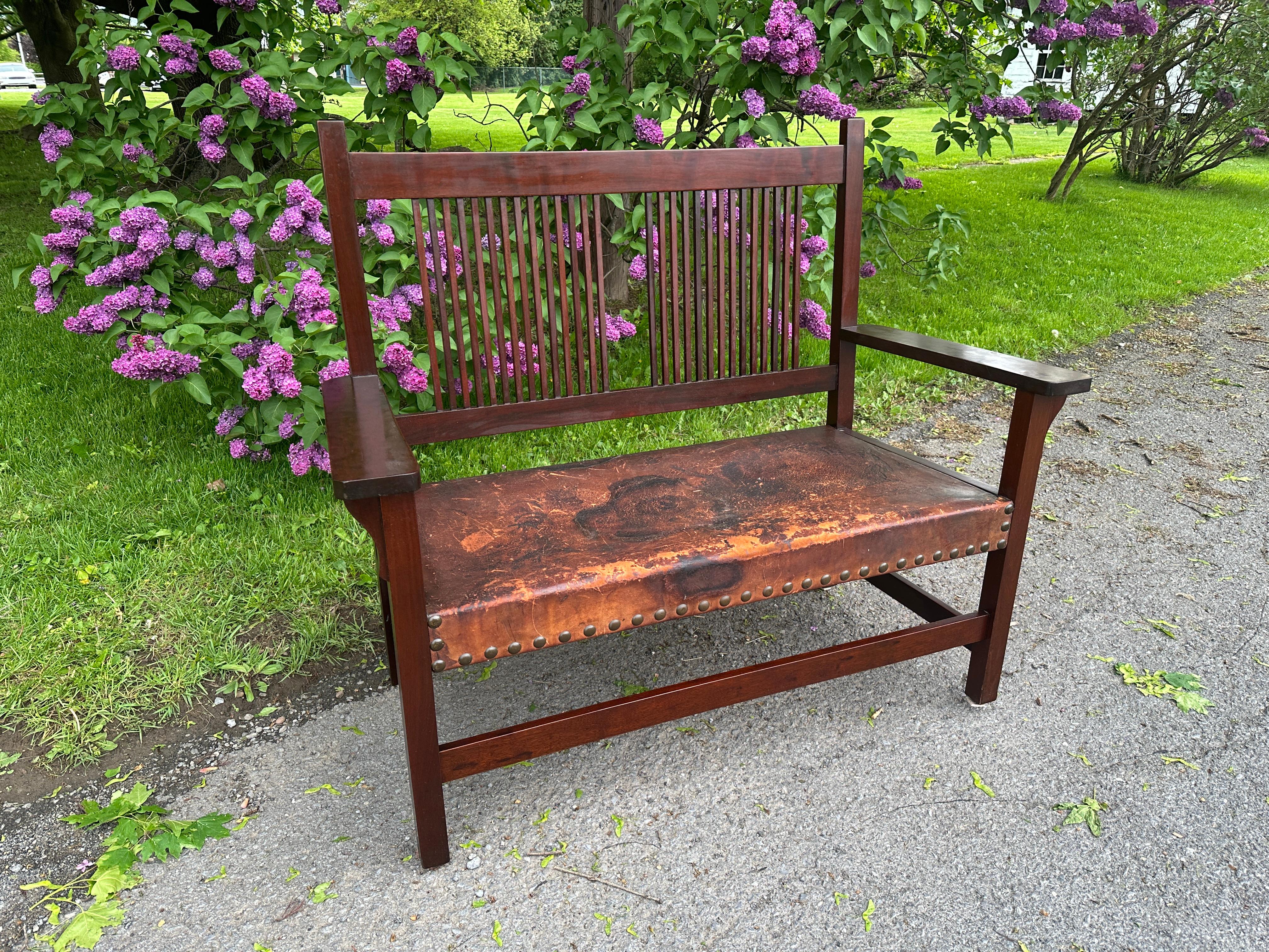 American Antique L&JG Stickley Settee - W7252  WE RUNNING A SPECIAL SALE.