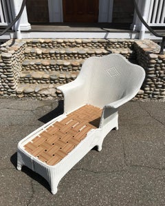 Antique Lloyd Loom Wicker Chaise