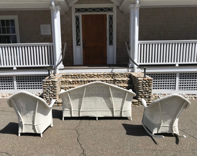 Antique Lloyd Loom Wicker Set at 1stDibs