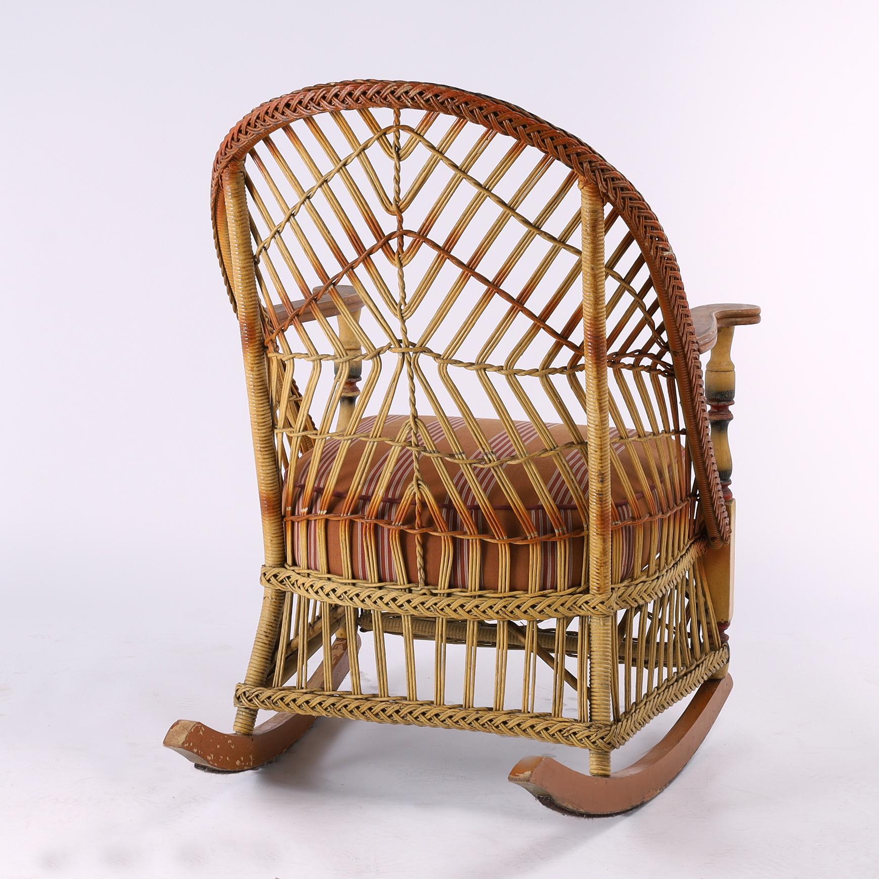 Antique Lloyd Loom Wicker Three Piece Art Deco Furniture Suite For Sale 2