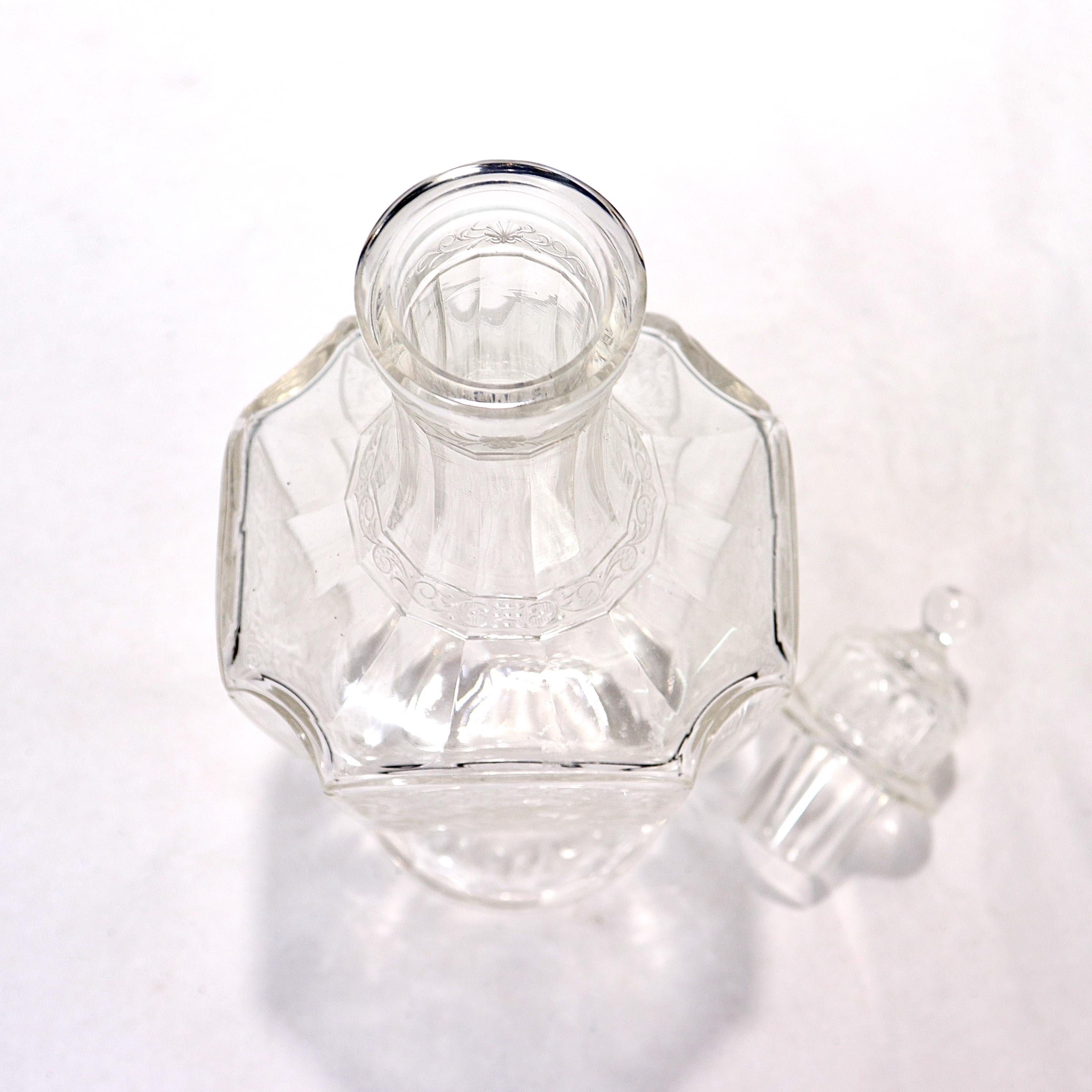 Antique Lobmeyr Austrian 'Rock Crystal' Etched & Engraved Cut Glass Decanter For Sale 4