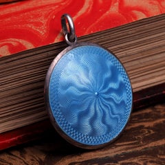 Antique Locket Pendant Medallion Finest Quality Enamel Silver Unisex Art