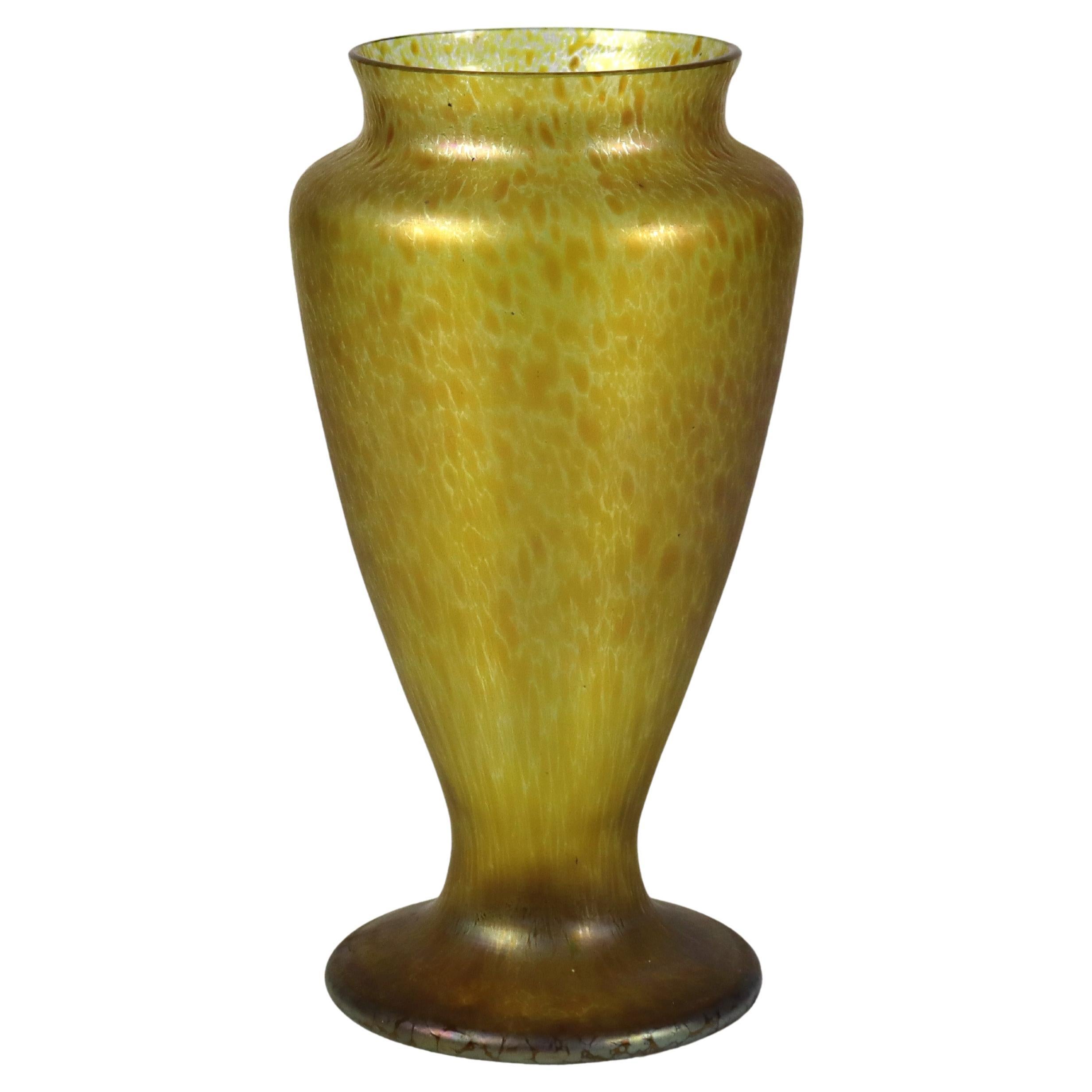 Vase à tache d'huile ancien en verre d'art Loetz Glass C1930 en vente