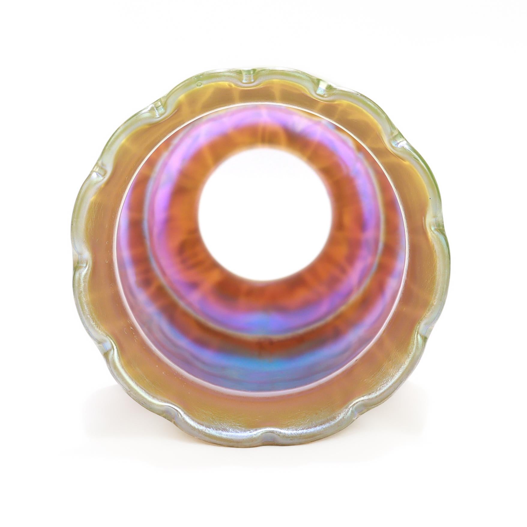 Abat-jour ancien en verre d'art Loetz Glass Titania Genre 4212 en vente 5